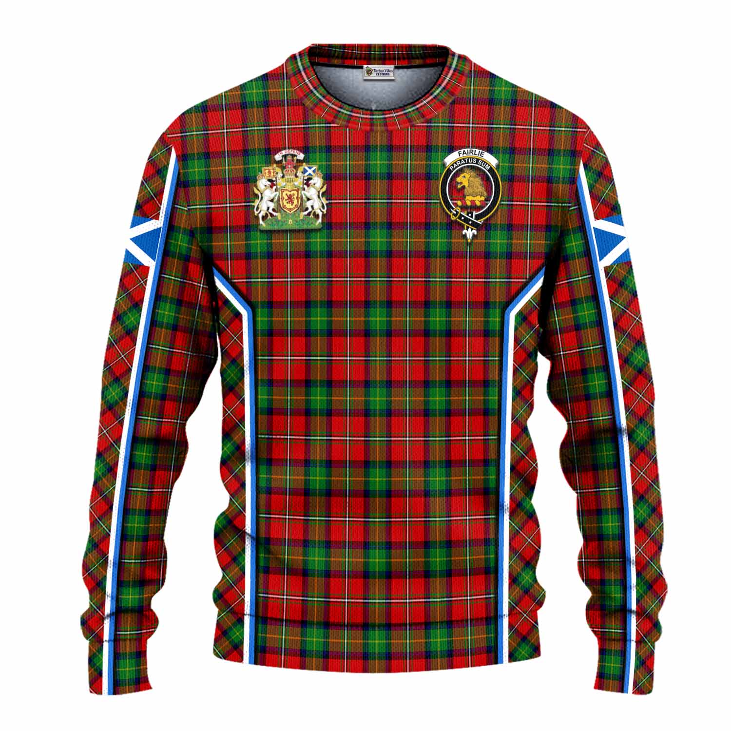 Fairlie Tartan Crest Knitted Sweater Scotland Coat of Arm Flag Style - Tartan Vibes Clothing