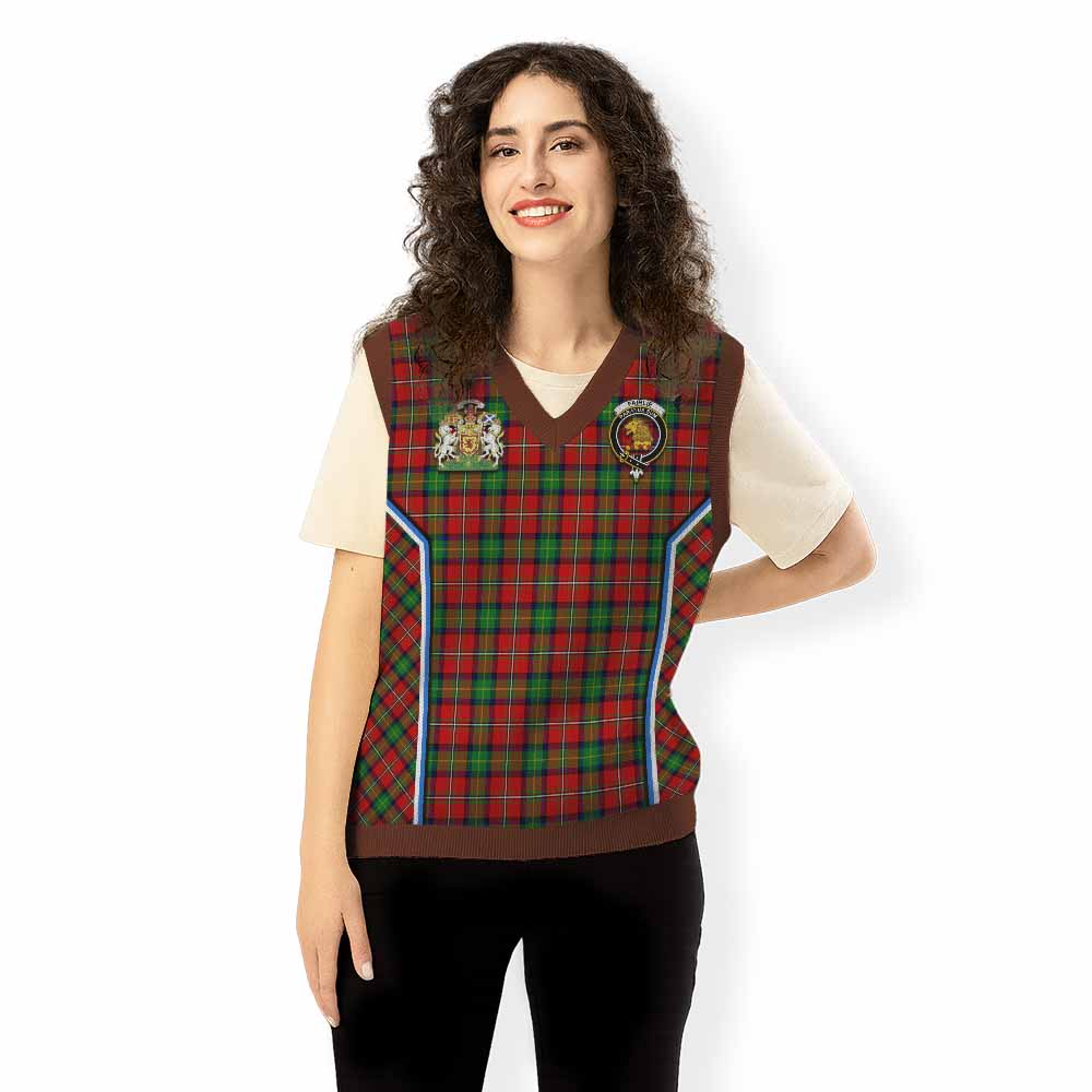 Fairlie Tartan Crest Knitted V-Neck Vest Scotland Coat of Arm Flag Style - Tartan Vibes Clothing