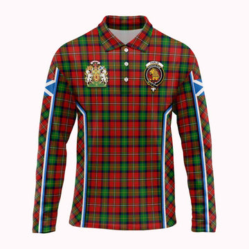 Fairlie Tartan Crest Long Sleeve Polo Shirt Scotland Coat of Arm Flag Style