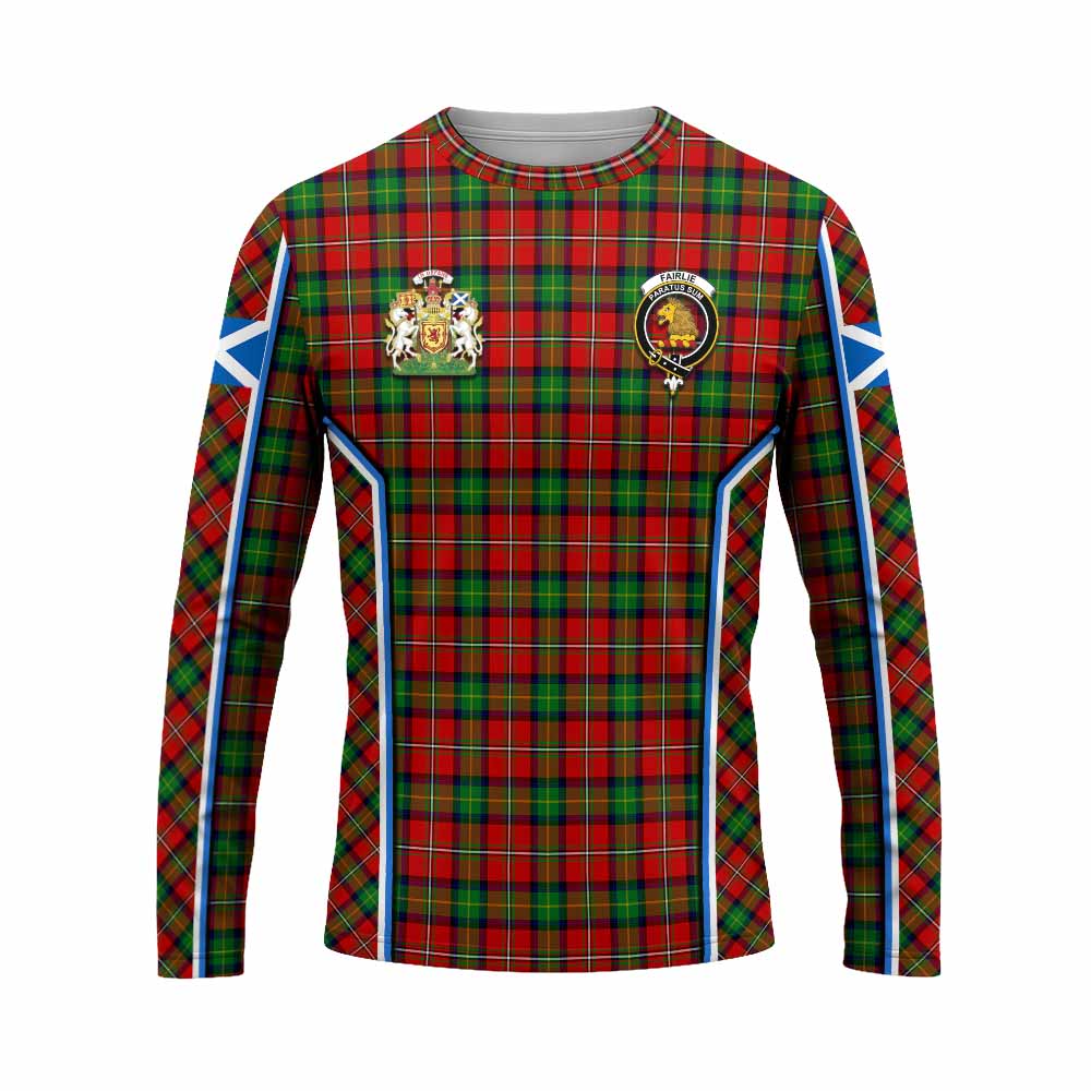Fairlie Tartan Crest Long Sleeve T-Shirt Scotland Coat of Arm Flag Style - Tartan Vibes Clothing
