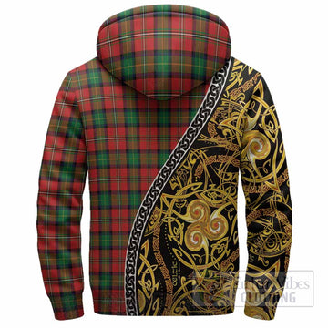 Fairlie Tartan Crest Sherpa Hoodie Celtic Knot and Triple Trickle Spiral Symbols