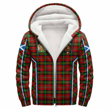Fairlie Tartan Crest Sherpa Hoodie Scotland Coat of Arm Flag Style