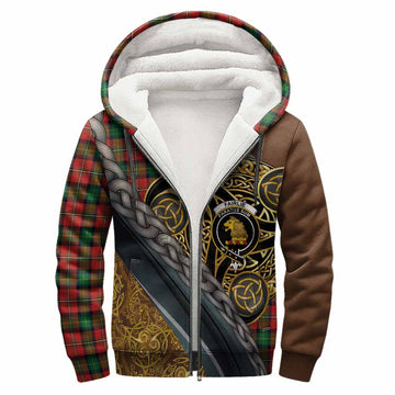 Fairlie Tartan Crest Sherpa Hoodie Scottish Triskele Celtic