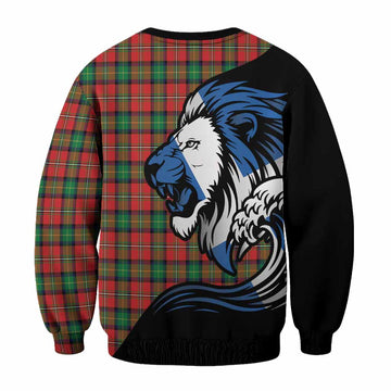 Fairlie Tartan Crest Sweatshirt Scottish Golden Lions Wave Flow
