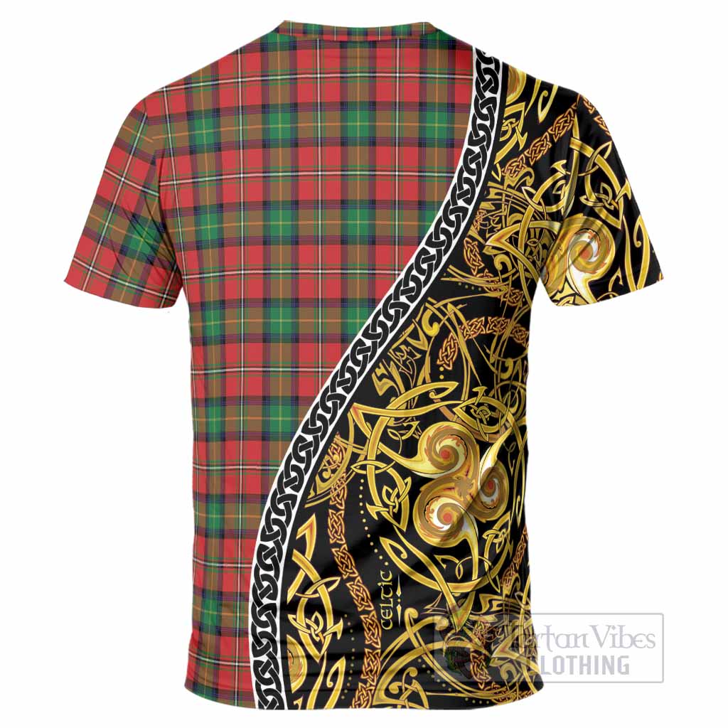 Fairlie Tartan Crest T-Shirt Celtic Knot and Triple Trickle Spiral Symbols