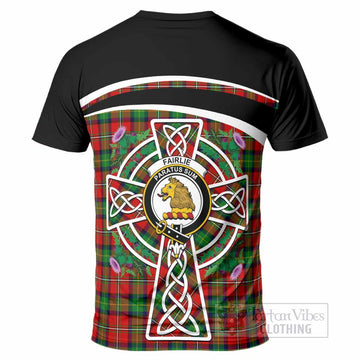 Fairlie Tartan Crest T-Shirt Scottish Thistle Celtic Cross Alba Gu Brath