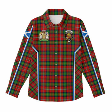 Fairlie Tartan Crest Women Casual Shirt Scotland Coat of Arm Flag Style - Tartan Vibes Clothing