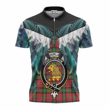 Fairlie Tartan Crest Zipper Polo Shirt New Zealand Maori Korowai Cloak
