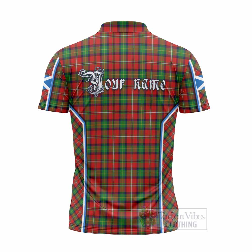 Fairlie Tartan Crest Zipper Polo Shirt Scotland Coat of Arm Flag Style - Tartan Vibes Clothing