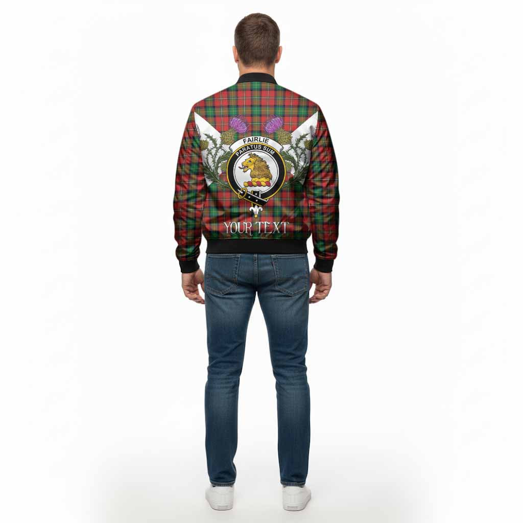 Fairlie Tartan Family Crest Bomber Jacket Scottish Burns Night Thistle Floral