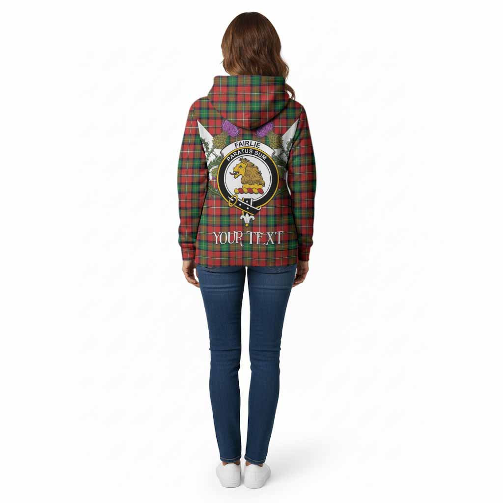 Fairlie Tartan Family Crest Cotton Hoodie Scottish Burns Night Thistle Floral