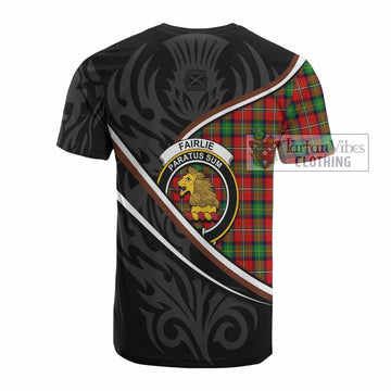 Fairlie Tartan Family Crest Cotton T-shirt Celtic Scottish Thistle Floral - Tartan Vibes Clothing