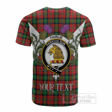 Fairlie Tartan Family Crest Cotton T-shirt Scottish Burns Night Thistle Floral