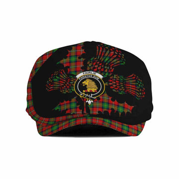 Fairlie Tartan Family Crest Flat Cap, Jeff Cap Scotland Thistle Floral