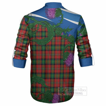 Fairlie Tartan Family Crest Ghillie Shirt Thistle in Minimalism