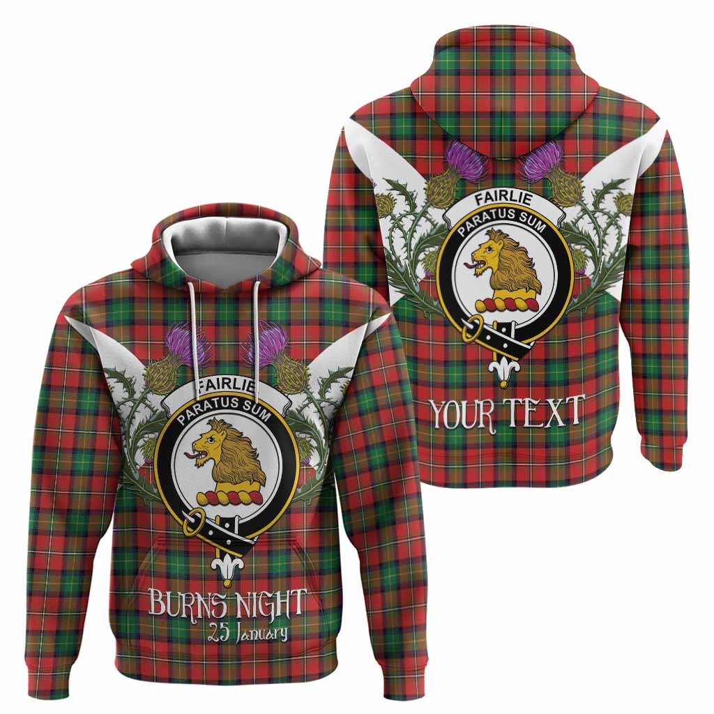 Fairlie Tartan Family Crest Hoodie Scottish Burns Night Thistle Floral