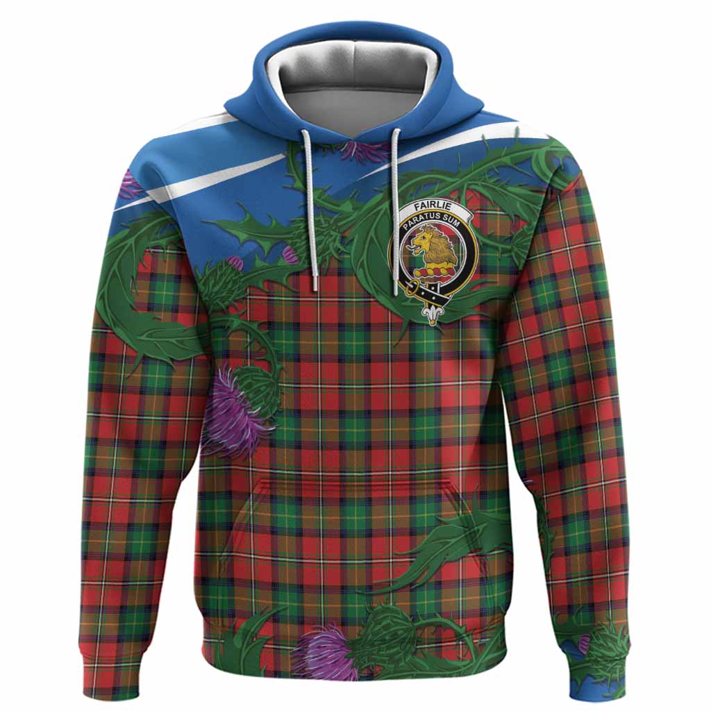 Fairlie Tartan Family Crest Hoodie Thistle in Minimalism