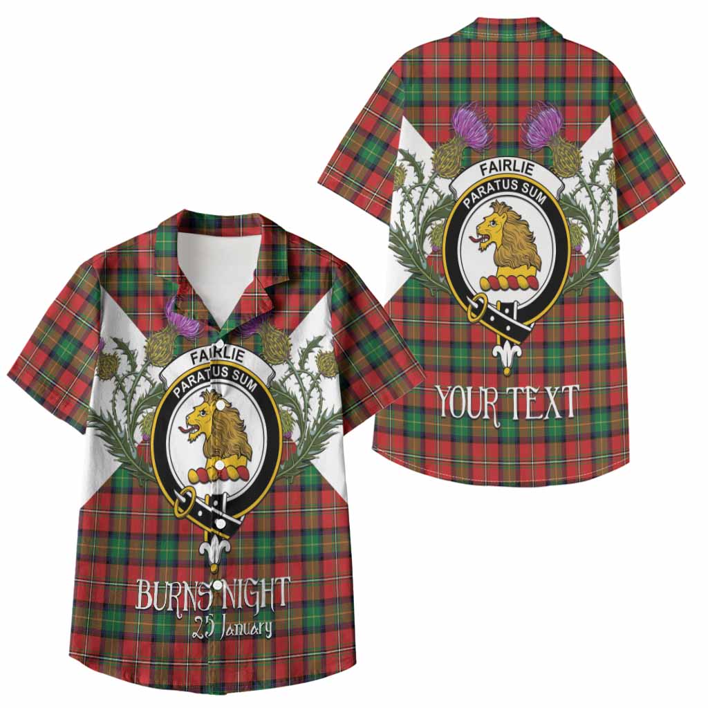 Fairlie Tartan Family Crest Kid Hawaiian Shirt Scottish Burns Night Thistle Floral
