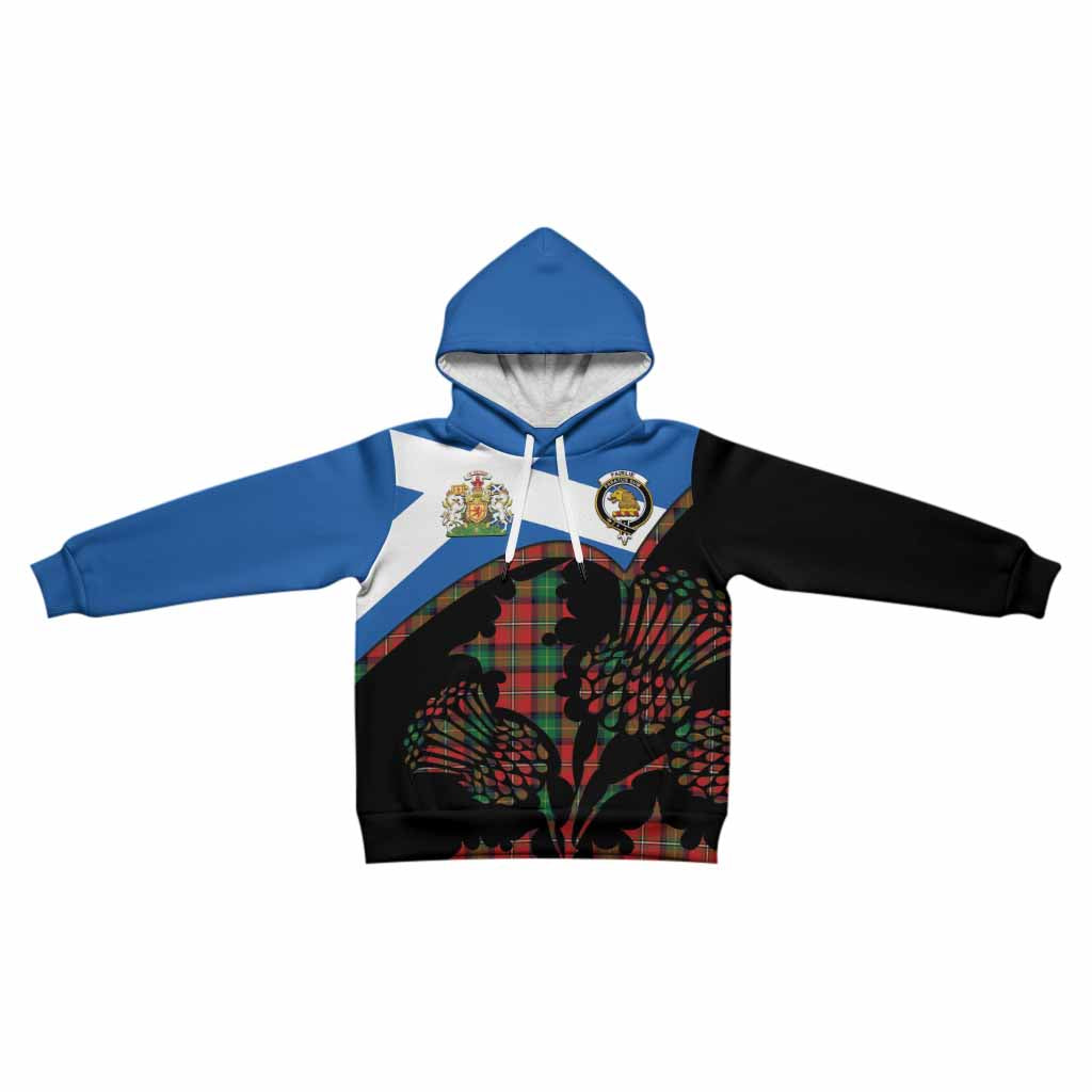 Fairlie Tartan Family Crest Kid Hoodie Scotland Thistle Floral Flag Style