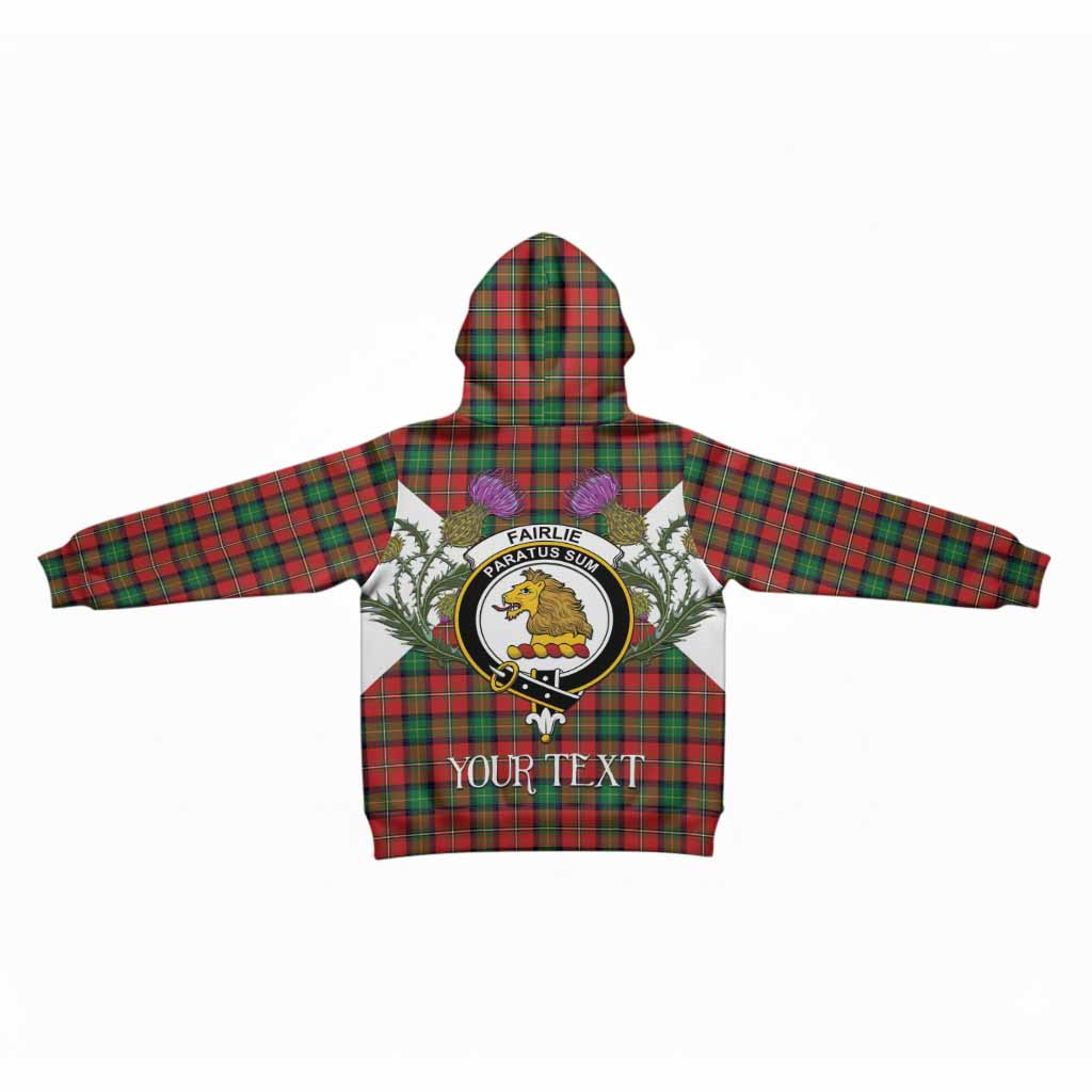 Fairlie Tartan Family Crest Kid Hoodie Scottish Burns Night Thistle Floral