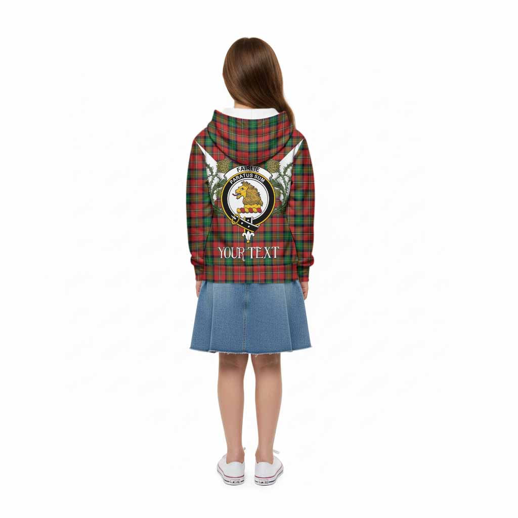 Fairlie Tartan Family Crest Kid Hoodie Scottish Burns Night Thistle Floral
