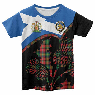 Fairlie Tartan Family Crest Kid T-shirt Scotland Thistle Floral Flag Style