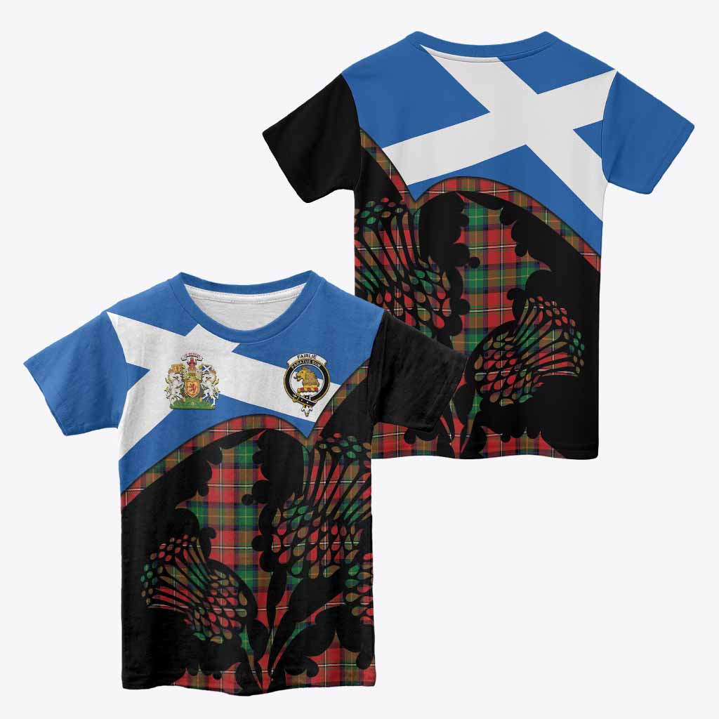 Fairlie Tartan Family Crest Kid T-shirt Scotland Thistle Floral Flag Style