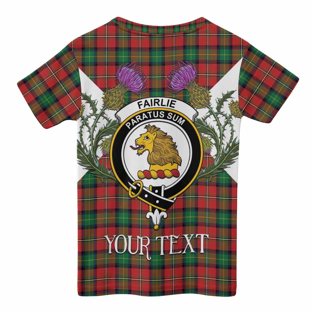 Fairlie Tartan Family Crest Kid T-shirt Scottish Burns Night Thistle Floral
