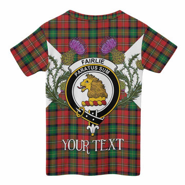 Fairlie Tartan Family Crest Kid T-shirt Scottish Burns Night Thistle Floral