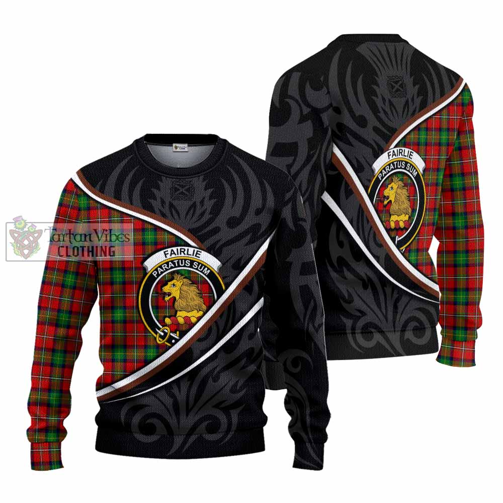 Fairlie Tartan Family Crest Knitted Sweater Celtic Scottish Thistle Floral - Tartan Vibes Clothing