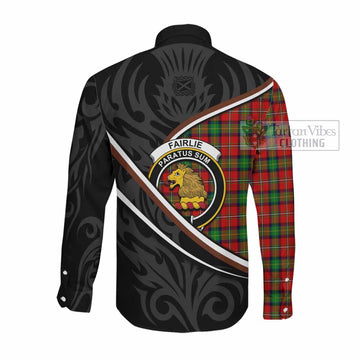 Fairlie Tartan Family Crest Long Sleeve Button Shirts Celtic Scottish Thistle Floral