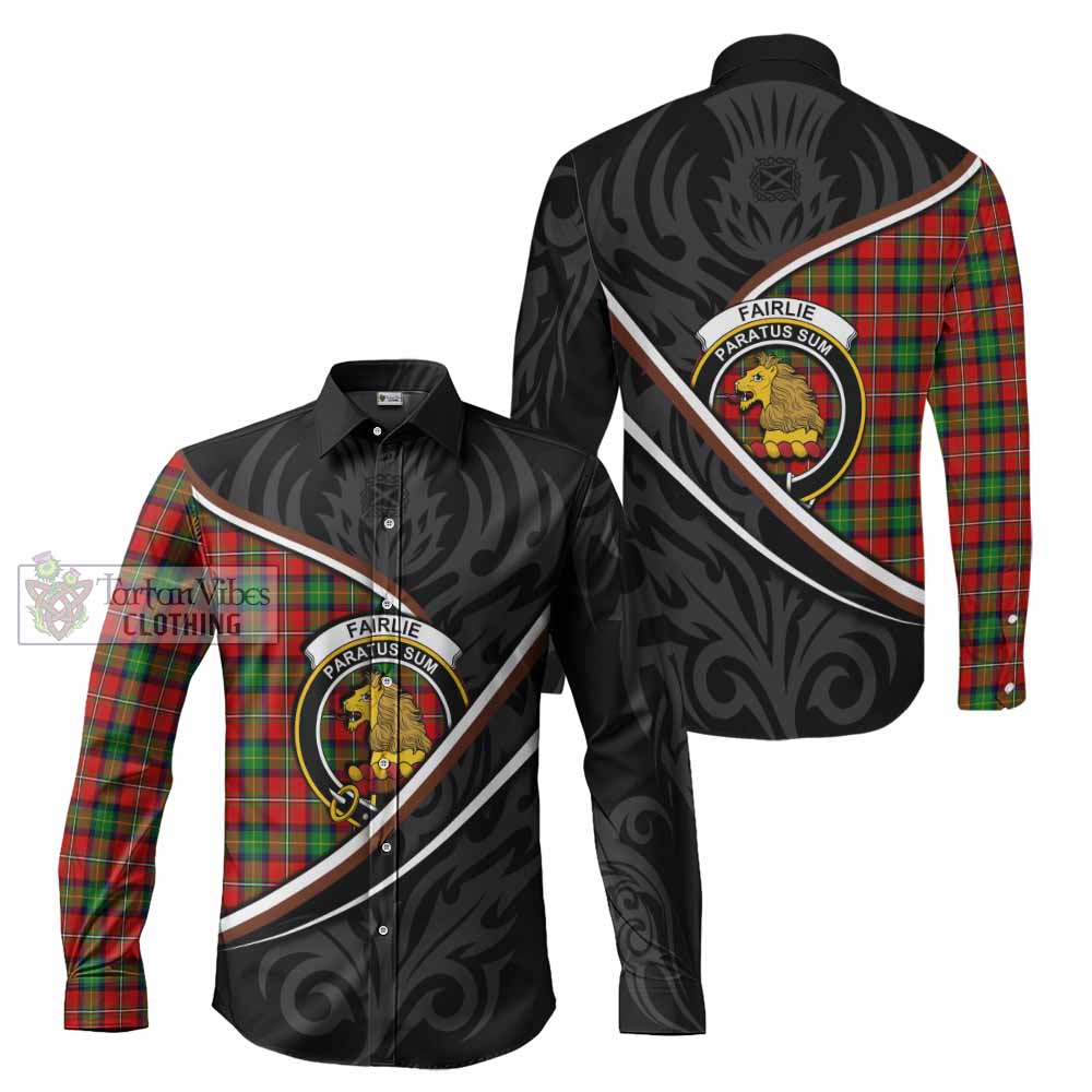 Fairlie Tartan Family Crest Long Sleeve Button Shirts Celtic Scottish Thistle Floral - Tartan Vibes Clothing