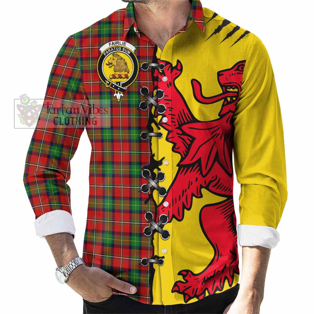 Fairlie Tartan Family Crest Long Sleeve Button Shirts Lion Rampant Honor - Tartan Vibes Clothing