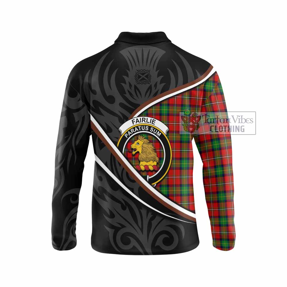 Fairlie Tartan Family Crest Long Sleeve Polo Shirt Celtic Scottish Thistle Floral - Tartan Vibes Clothing