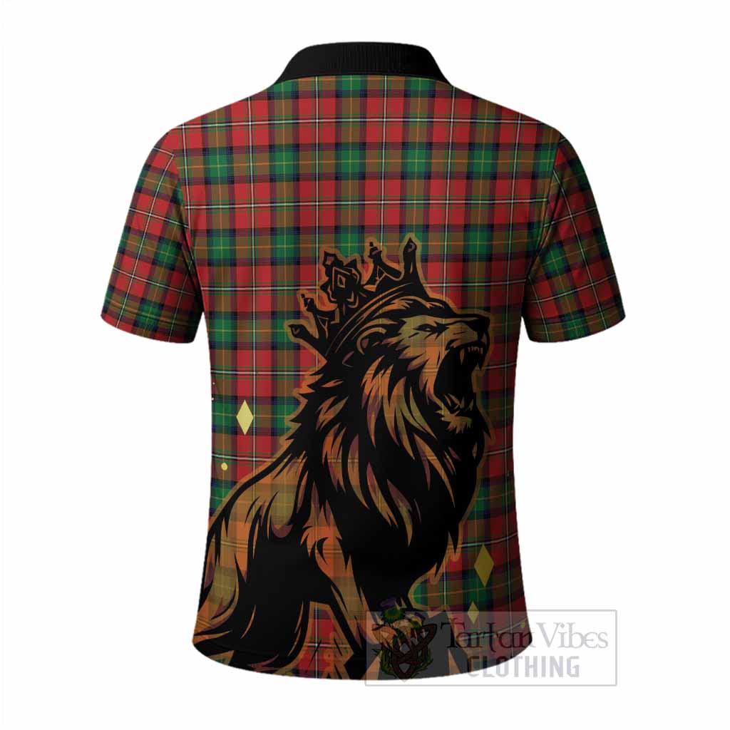 Fairlie Tartan Family Crest Polo Shirt Crowned Lion Roaring