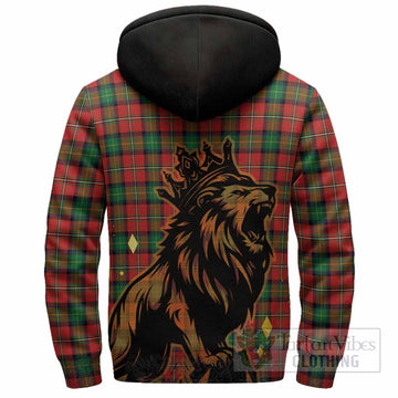 Fairlie Tartan Family Crest Sherpa Hoodie Crowned Lion Roaring