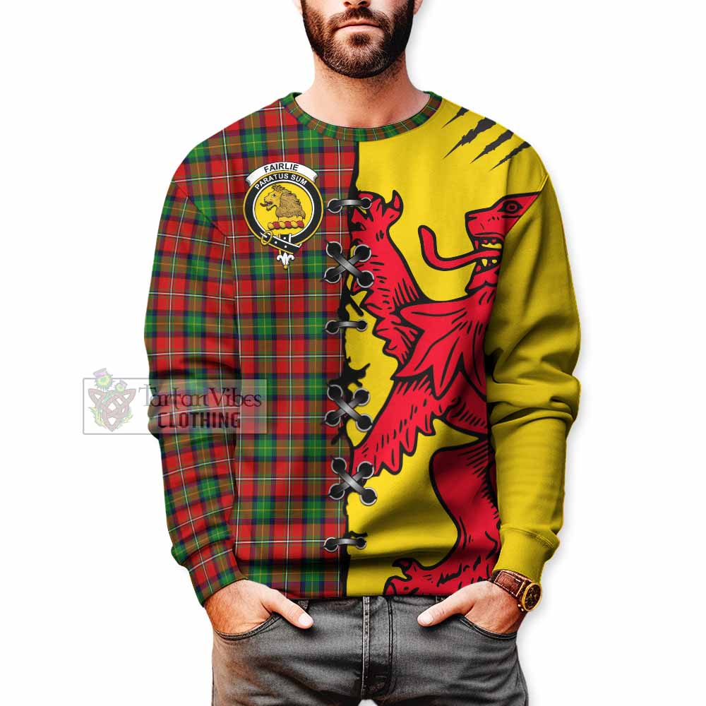 Fairlie Tartan Family Crest Sweatshirt Lion Rampant Honor - Tartan Vibes Clothing