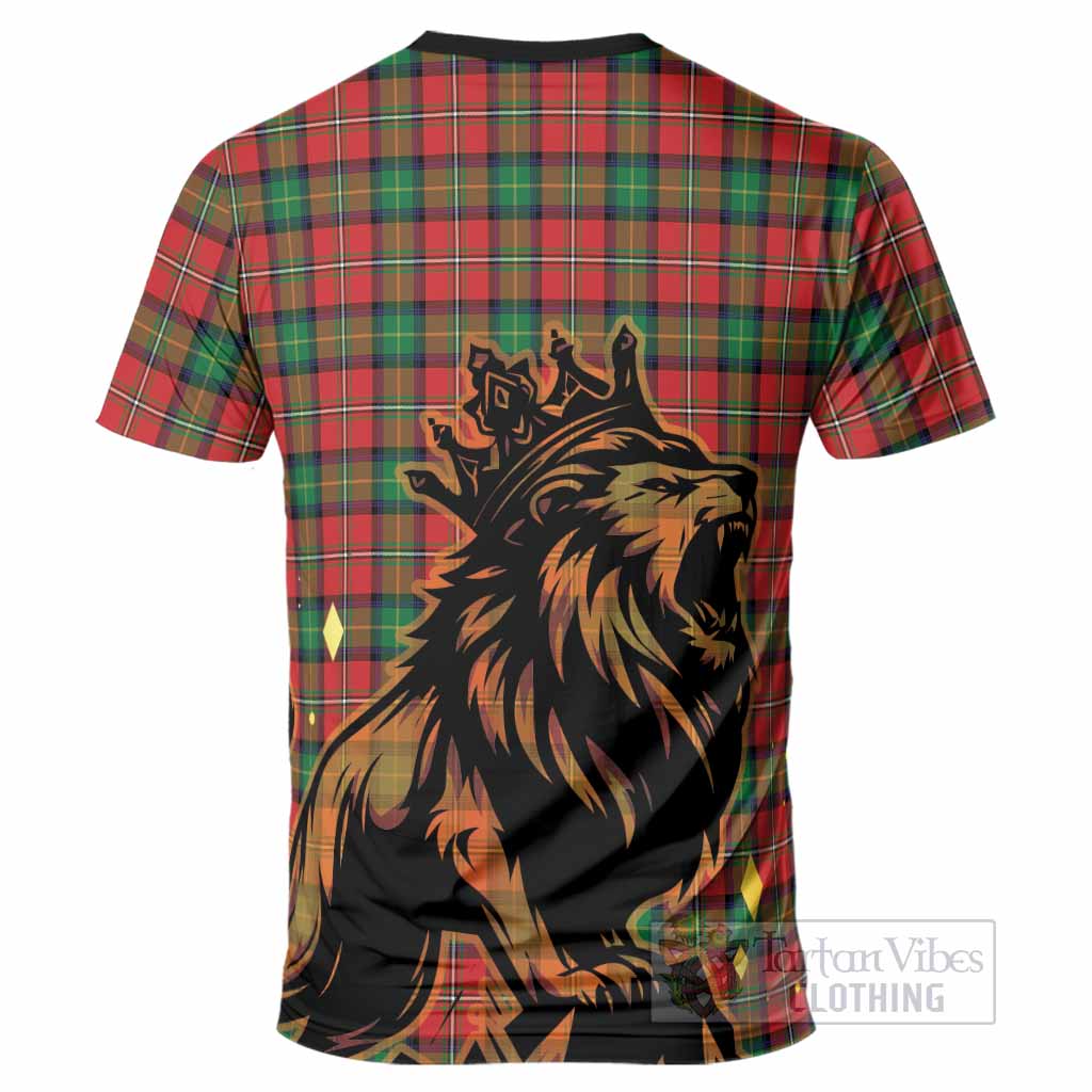 Fairlie Tartan Family Crest T-Shirt Crowned Lion Roaring