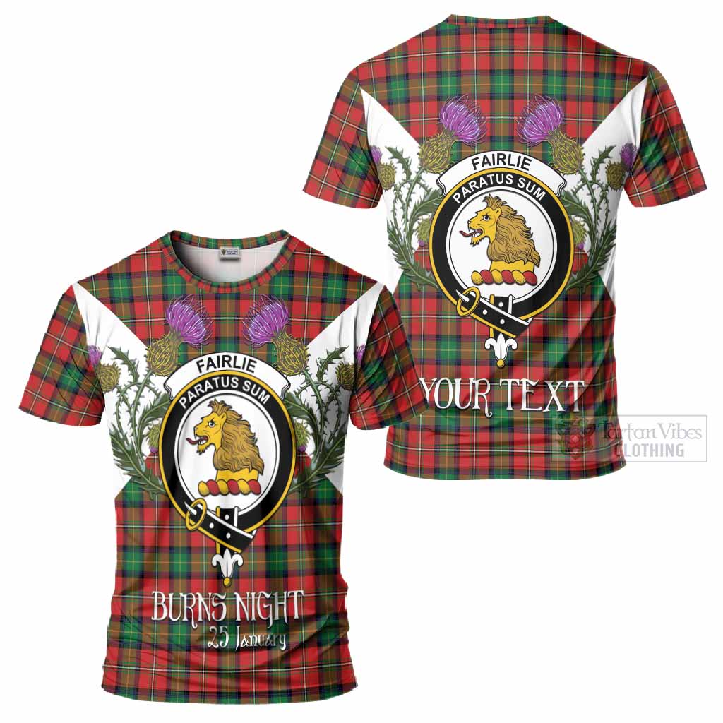 Fairlie Tartan Family Crest T-Shirt Scottish Burns Night Thistle Floral