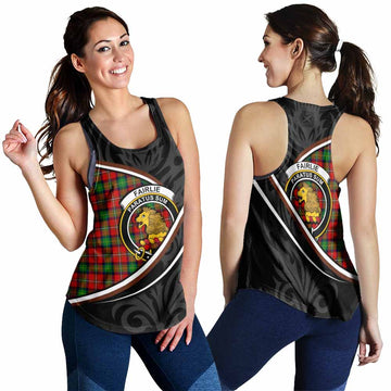 Fairlie Tartan Family Crest Women Racerback Tanks Celtic Scottish Thistle Floral - Tartan Vibes Clothing