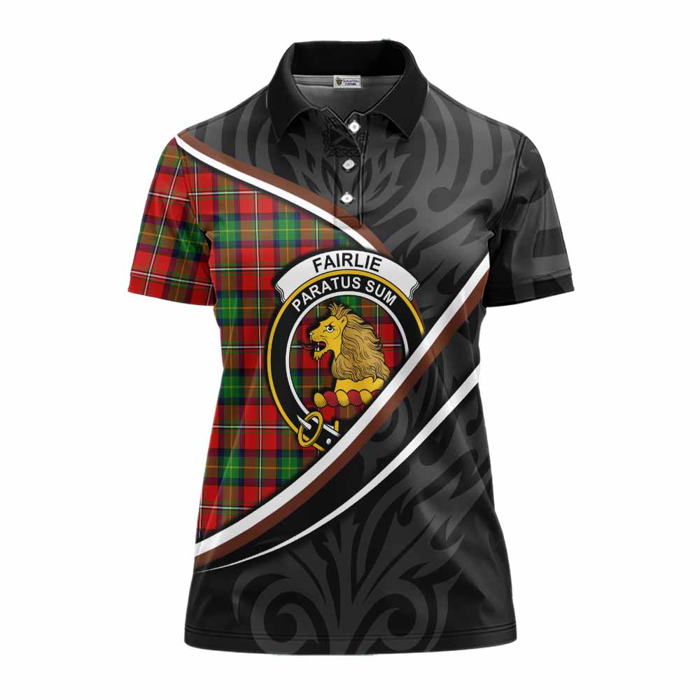 Fairlie Tartan Family Crest Women's Polo Shirt Celtic Scottish Thistle Floral - Tartan Vibes Clothing