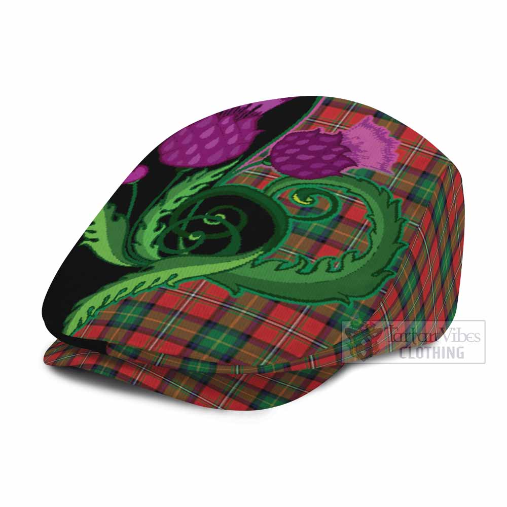 Fairlie Tartan Flat Cap, Jeff Cap Traditional Scottish Thistle