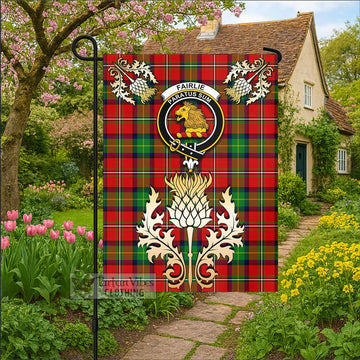 Fairlie Tartan Garden Flag with Golden Regal Scottish Thistle Emblem