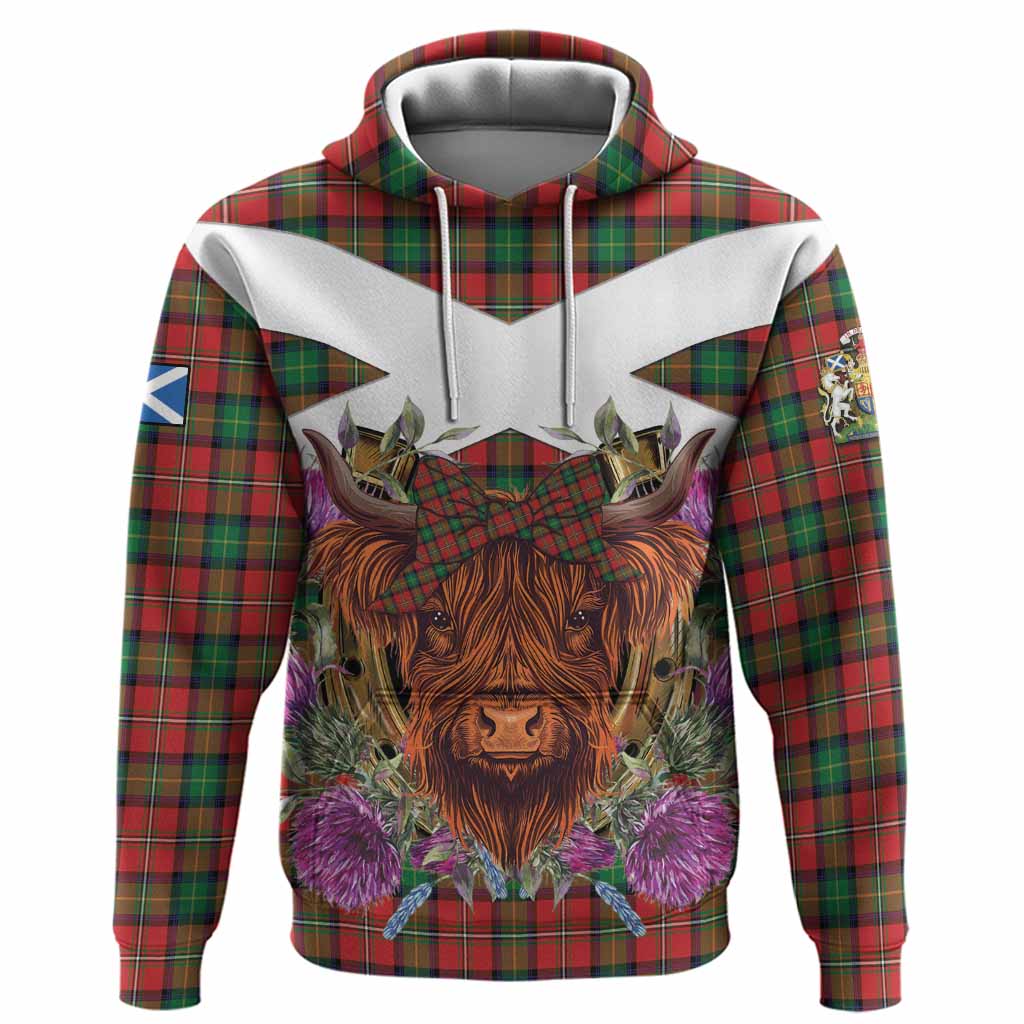Fairlie Tartan Hoodie Scottish Thistle Heilan Coo