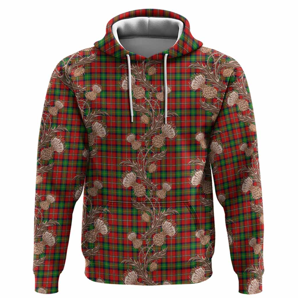 Fairlie Tartan Hoodie Seamless Scottish Thistle Flowers