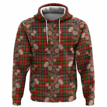 Fairlie Tartan Hoodie Seamless Scottish Thistle Flowers