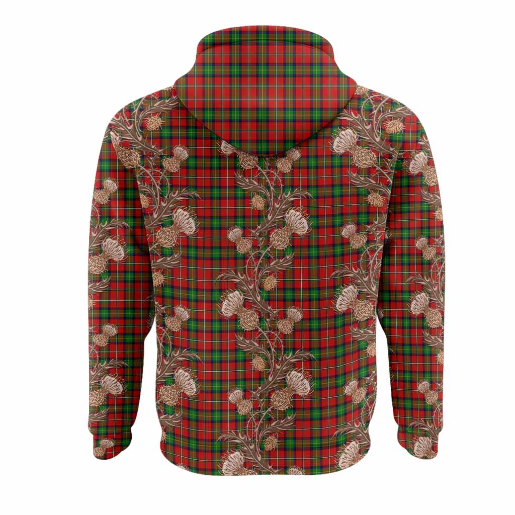 Fairlie Tartan Hoodie Seamless Scottish Thistle Flowers