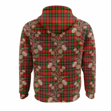 Fairlie Tartan Hoodie Seamless Scottish Thistle Flowers