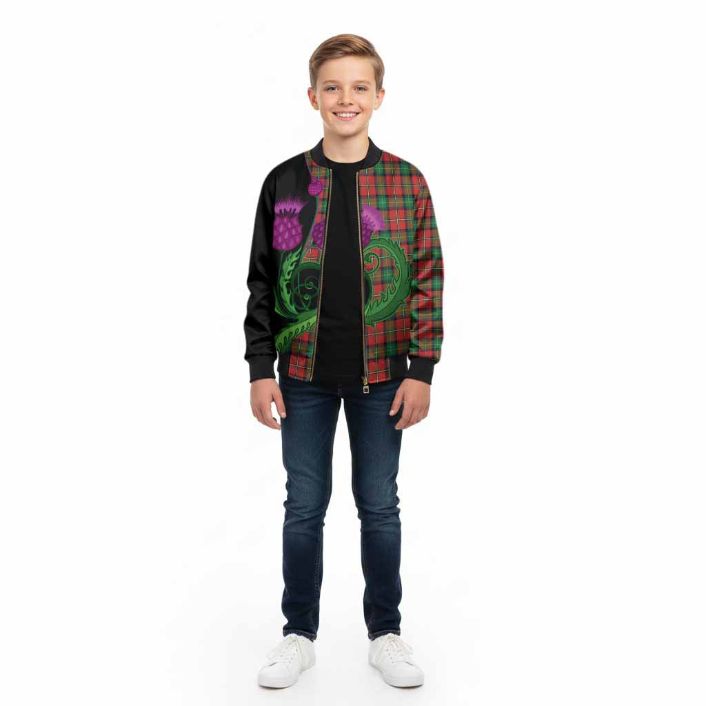 Fairlie Tartan Kid Bomber Jacket Traditional Scottish Thistle
