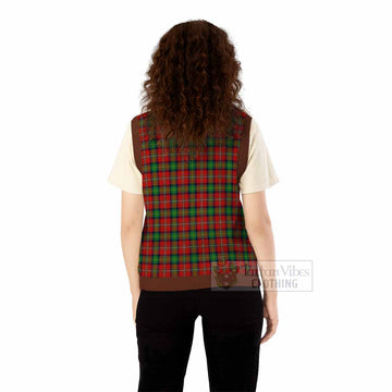 Fairlie Tartan Knitted V-Neck Vest with Family Crest